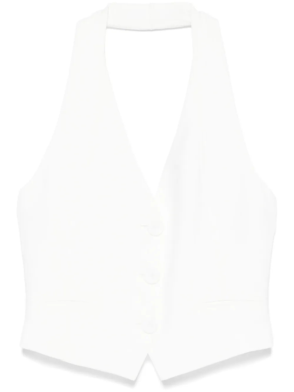 Patrizia Pepe Halterneck Waistcoat | White | FARFETCH NG | Farfetch Global