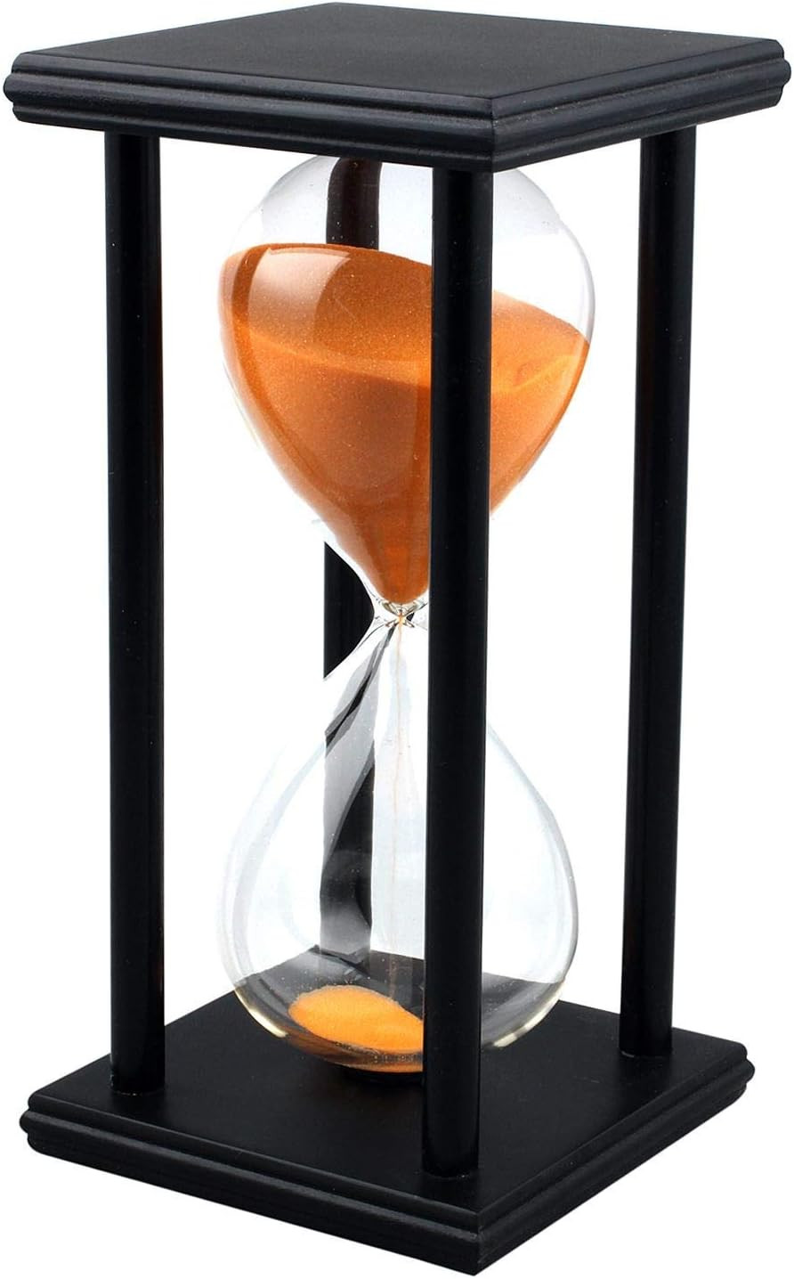 Sandglass 60 Minutes Timer Hourglass for Ornament Decoration Restaurant Living Room Home Closet Office Desk Bedroom Party Festival Christmas Wooden Frame Sand Timer Clock Orange | Amazon (US)