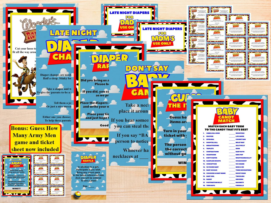 It's a BOY Story It's a GIRL Story Toy Story Theme Baby Shower Game and Activity BUNDLE 23 Items ... | Etsy (US)