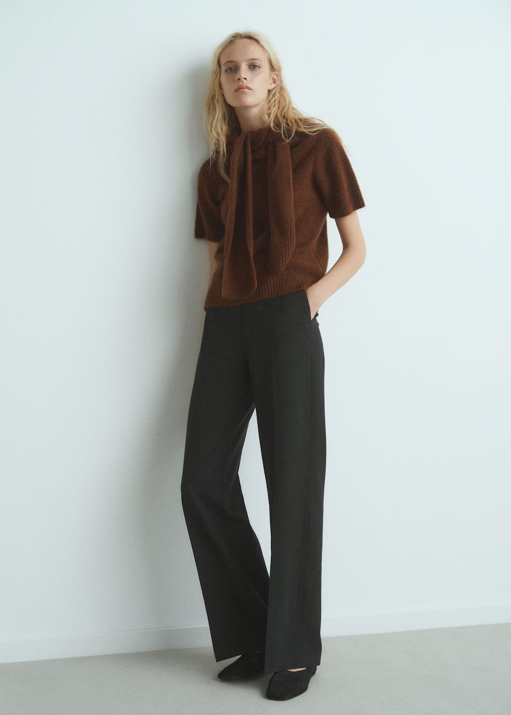Short-sleeved combined sweater brown - Woman - M - MANGO | Mango (US/MX/AU)