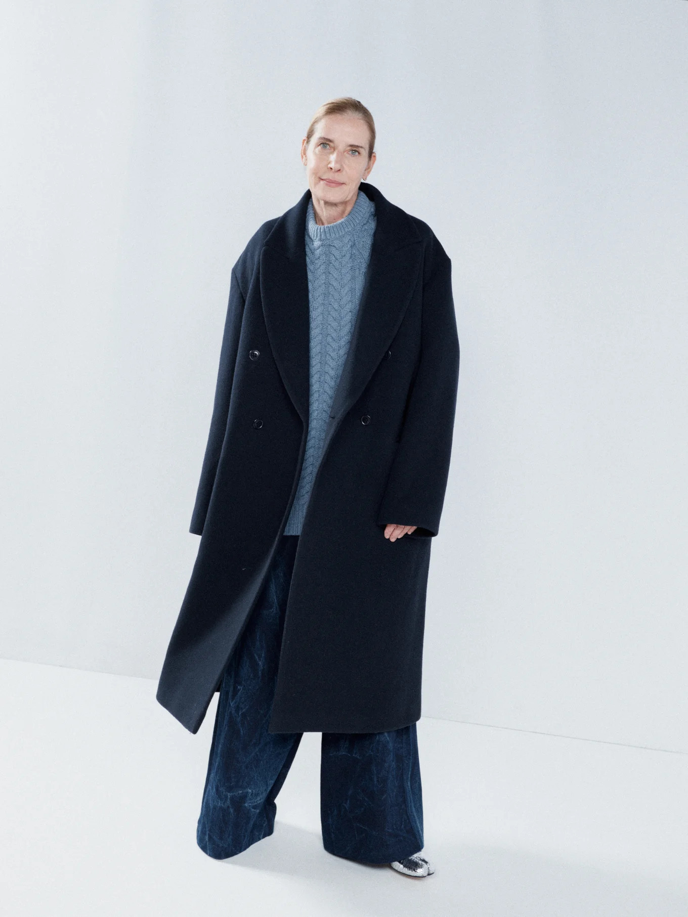 Responsible wool exaggerated shoulder overcoat | Matches (US)