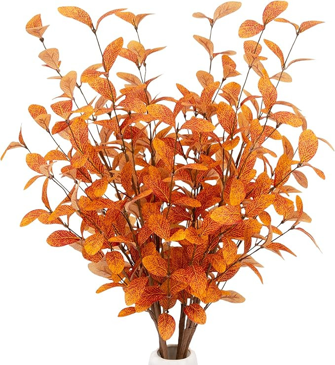 VGIA 6 Pcs Artificial Eucalyptus Stems Fall Eucalyptus Leaves Fall Decorations with Fall Leaves f... | Amazon (US)