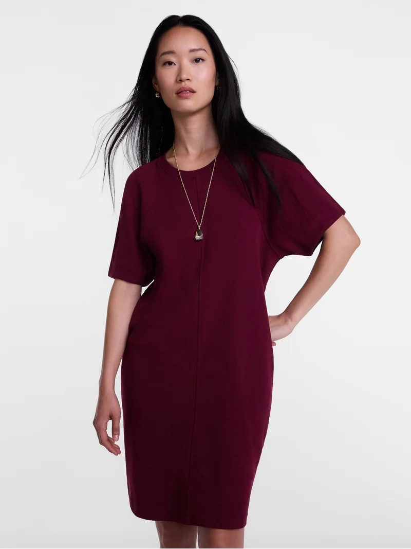 Scenario Women's and Women's Plus Mini Dress with Short Raglan Sleeves, Sizes XS-4X | Walmart (US)