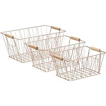 Amazon.com: Amazon Basics Wire Storage Baskets - Large, Set of 3, Copper | Amazon (US)