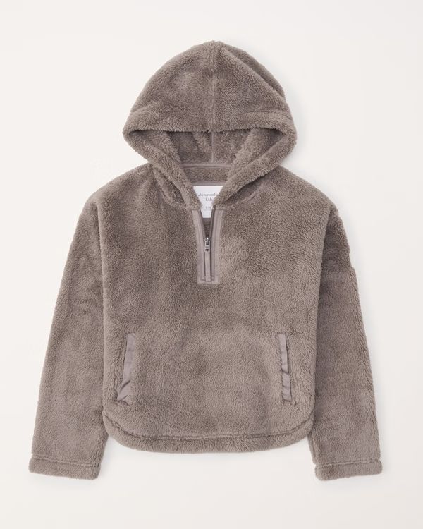 girls cozy quarter-zip hoodie | girls gifting | Abercrombie.com | Abercrombie & Fitch (US)