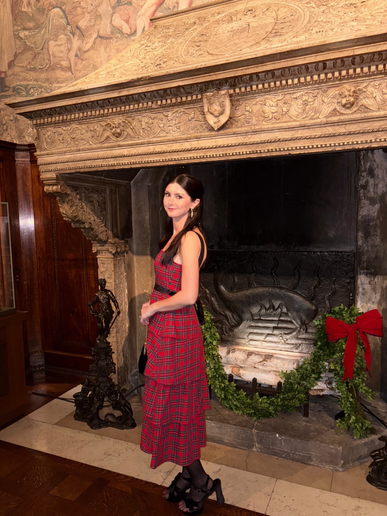 Tartan, velvet, and ruffles for a holiday gala at the Morgan Library.

#LTKFindsUnder100 #LTKHoliday