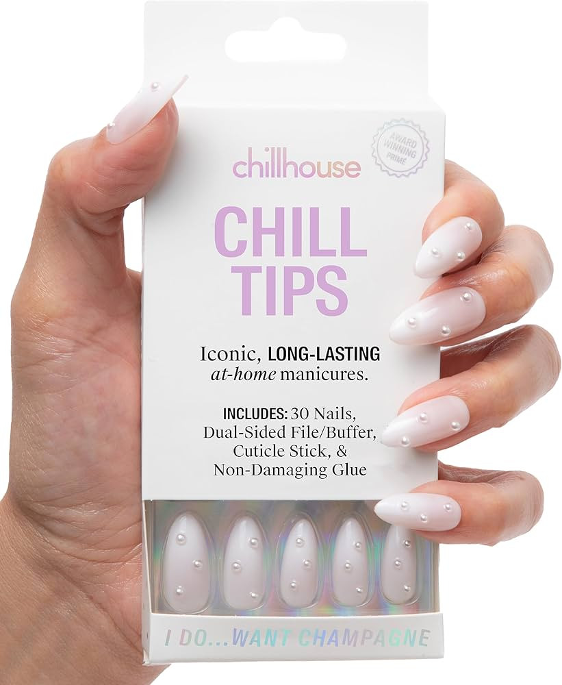 Chillhouse - Chill Tips, Press on Nails Kit - I Do Want Champagne (Almond) - 30 Nail Shapes & Siz... | Amazon (US)