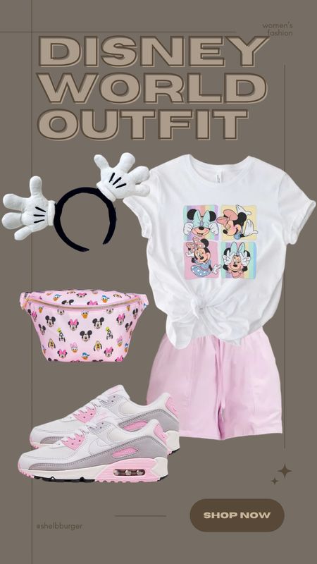 Pink Minnie Mouse outfit for women for Disney World

Retro Minnie Mouse tshirt shirt
Lululemon high rise short
Light pink and white Nike air max sneakers
Mickey and friends sensational six pink Fanny pack belt bag
Mickey Mouse Minnie Mouse glove ears

#LTKStyleTip #LTKShoeCrush #LTKTravel