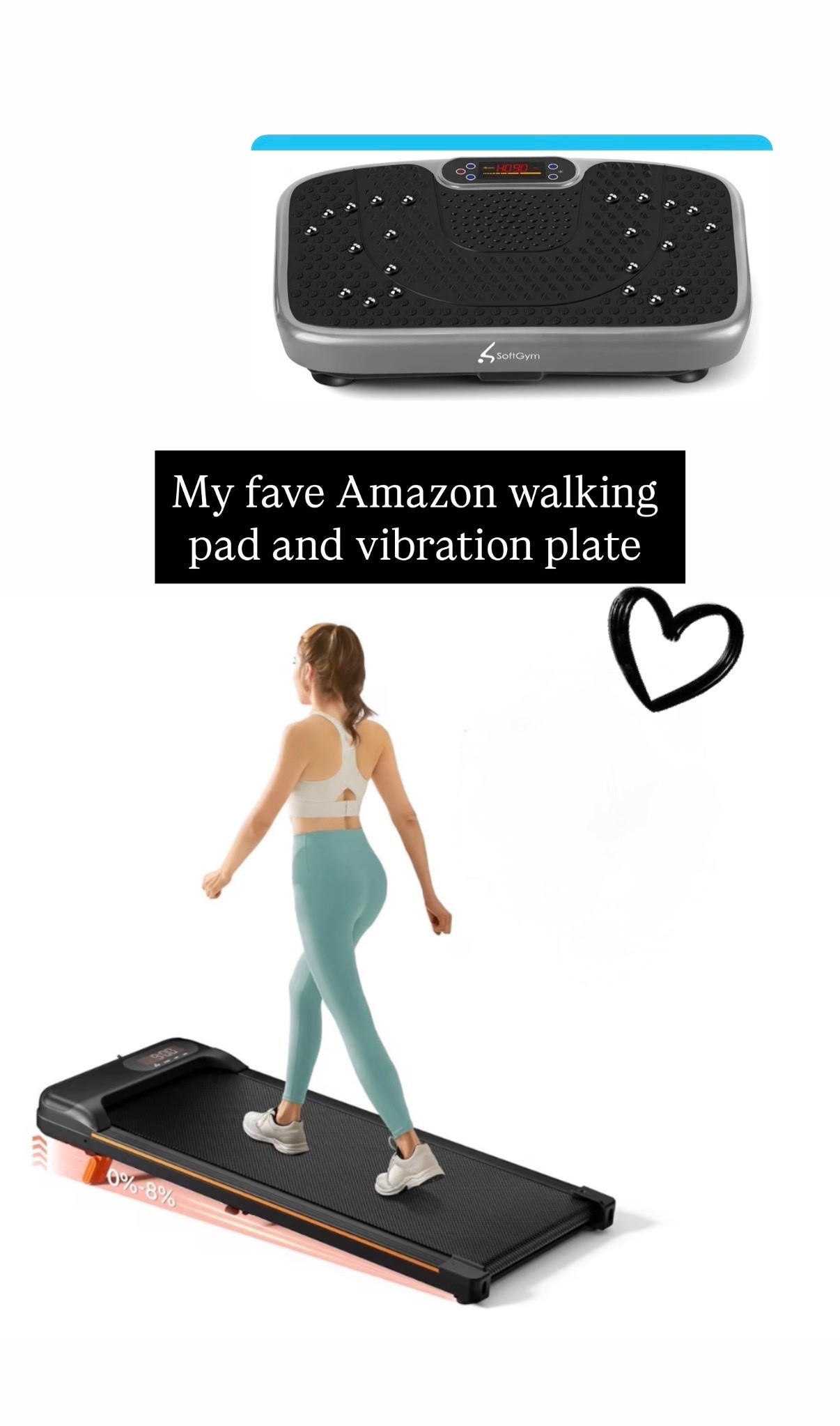 Loving both of these from Amazon. Check out my fave walking pad and vibration plate. So many benefits to both.