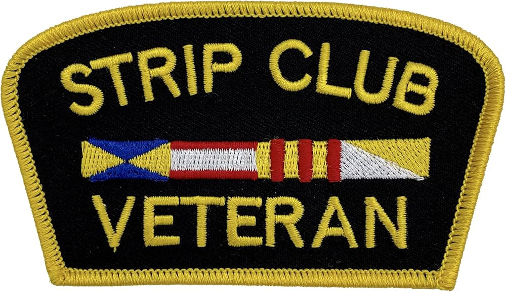 Strip Club Veteran Patch w/Iron-On Adhesive | Funny Novelty Military Embroidered Applique | Amazon (US)