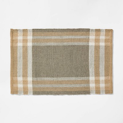 2'1"x3'2" Plaid Indoor/Outdoor Scatter Accent Rug Green - Threshold™ designed with Studio McGee | Target