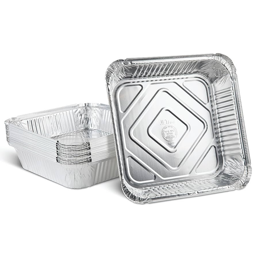 PLASTICPRO Disposable 9'' X 9'' X 2'' Inch Square Aluminum Tin Foil Baking Pans Bakeware - Cookwa... | Amazon (US)