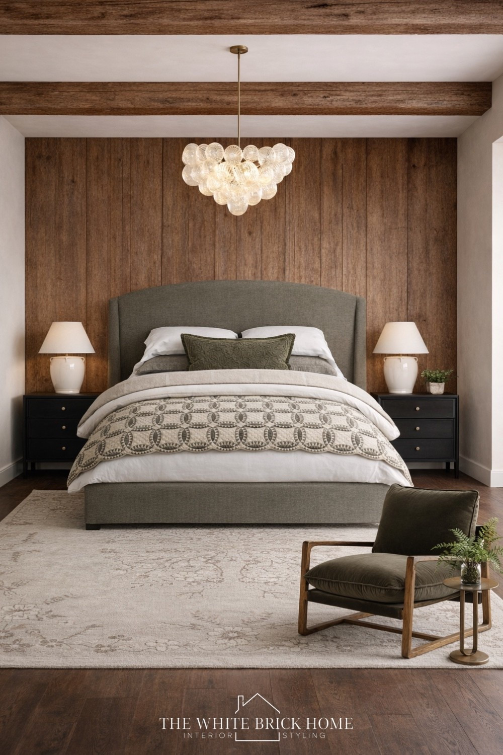 A warm, modern rustic retreat that layers natural wood, soft neutrals, and sculptural lighting for a beautiful bedroom. 
🖤🖤
Bed, bedroom furniture, bedroom decor, bedroom ideas, rustic bedroom, green bedroom, green bed, green bedroom design, bedding, bedroom lighting, table lamp, area rug, accent chair, chandelier, bubble light, table lap, bedside lamp, bedroom decor, statement wall, home decor, green bedroom design, home finds, pottery barn, pottery barn bedroom, McGee and co, wayfair 


#LTKSaleAlert #LTKHome #LTKSeasonal