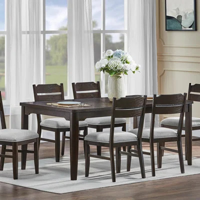 Beautiful Rectangular Dining Table Upholstered Chair Wooden Furniture Dining Room Furniture | Wayfair North America