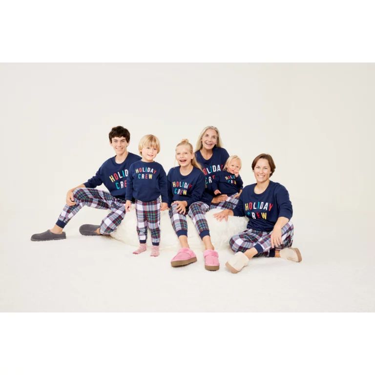 Joyspun Kids Boy or Girl Holiday Matching Family Pajamas Set, 2-Piece | Walmart (US)