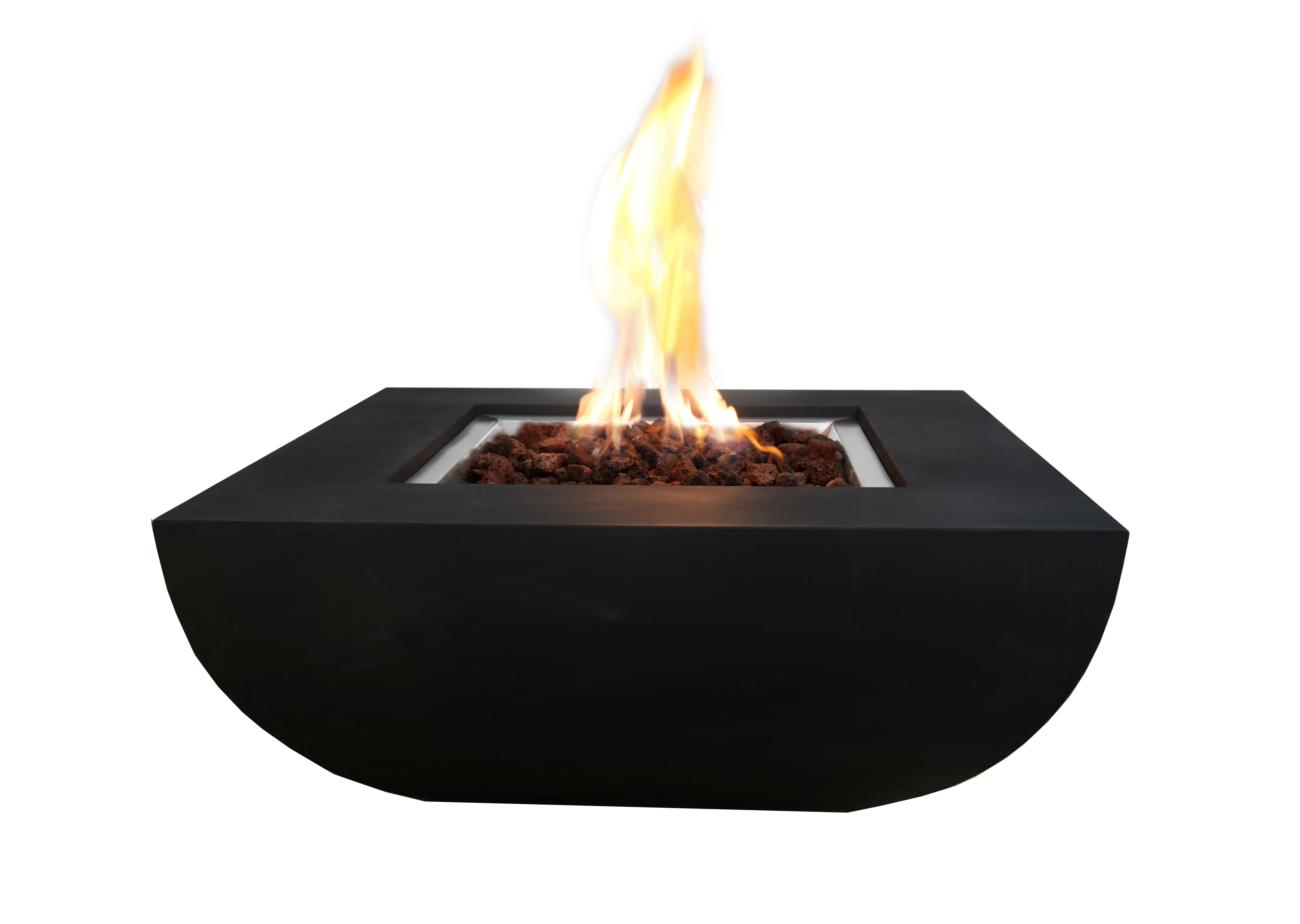 Jaymie 34" Outdoor Concrete Fire Table 50,000 BTU - Includes Lava Rocks & PVC Cover | Wayfair North America