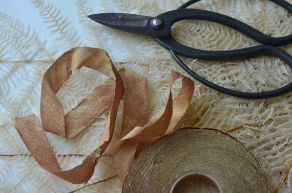 Raw Sienna Dupioni 3/4 Silk Ribbon | Etsy | Etsy (US)