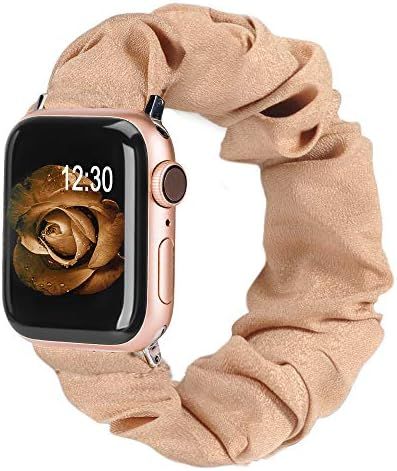 TOYOUTHS Compatible with Apple Watch Band Scrunchies 42mm 44mm 45mm Cloth Soft Pattern Printed Fabri | Amazon (US)