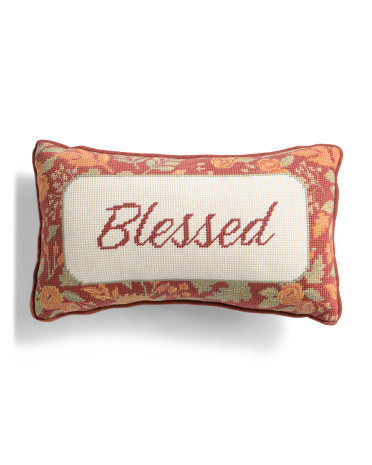 9x15 Blessed Harvest Florals Needlepoint Pillow | TJ Maxx