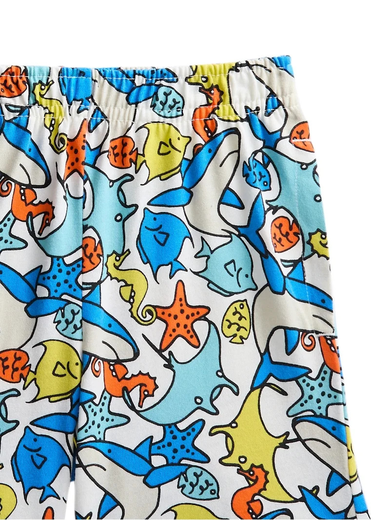 Wonder Nation Toddler Boys Short Sleeve Top and Shorts Outfit Set, 2-Piece, Sizes 12M-5T | Walmart (US)