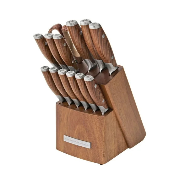 The Pioneer Woman 14-Piece Knife Block Set, Wood | Walmart (US)