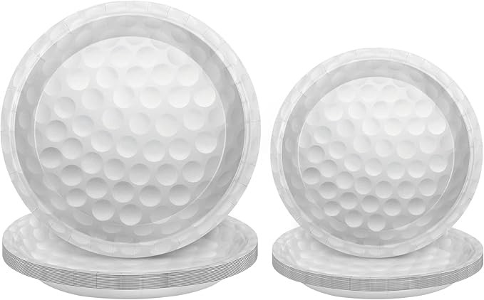 durony 48 Pack Golf Dessert Plates Disposable Paper Plates Golf Disposable Tableware Set 7 Inch a... | Amazon (US)