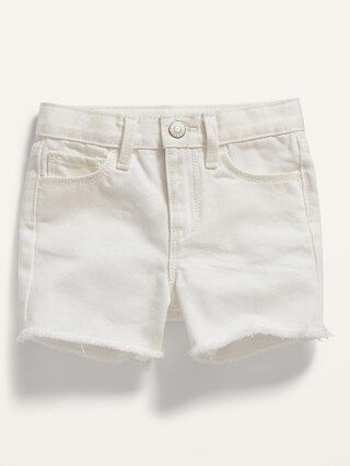 High-Waisted White Jean Cut-Off Shorts for Toddler Girls | Old Navy (US)