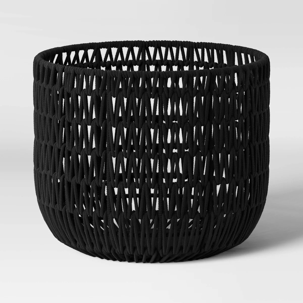Rope Basket Black - Threshold™: Woven Polyester & Cotton, Decorative Storage Organizer, Round S... | Target