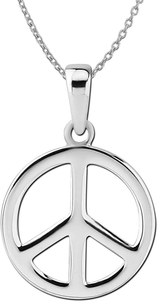 Hawaiian Silver Jewelry Peace Sign Necklace – 18 Inch Pendant Necklace for Women – Premium 92... | Amazon (US)