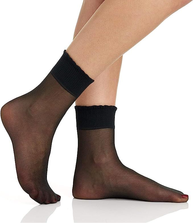 Berkshire Women's Sheer Anklet Socks 6753, Fantasy Black, One-Size at Amazon Women’s Clothing s... | Amazon (US)