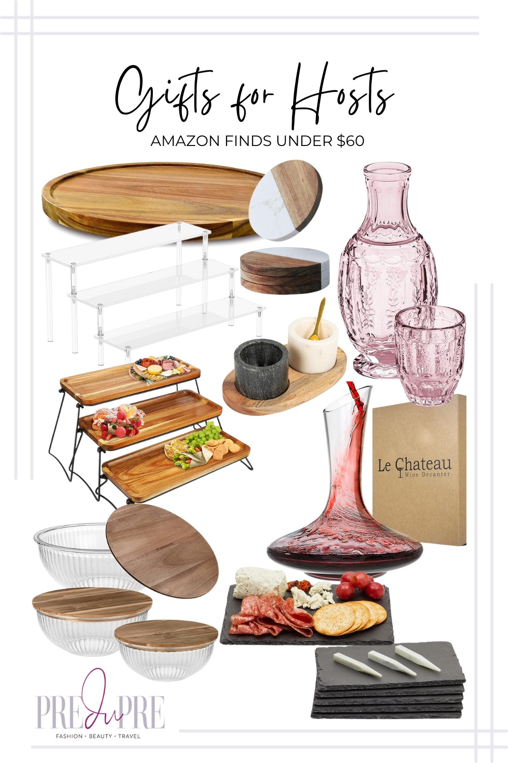 Shopping for the host who loves to entertain? Look no further than this collection of inspired serving and entertaining essentials from Amazon, all under $60! This collection features stunning pieces like a large slate charcuterie board, a tiered wooden serving tray, a beautiful wine decanter, and elegant etched pink glassware. These items are perfect for elevating their next gathering, making them wonderful and practical gifts. Shop these affordable entertaining finds!

#hostgifts #entertaining #charcuterieboard #servingware #winegifts #amazonfinds #under60 #kitchendecor #preduprehome #homedecor 

 #LTKSeasonal #LTKParties #LTKFindsUnder100