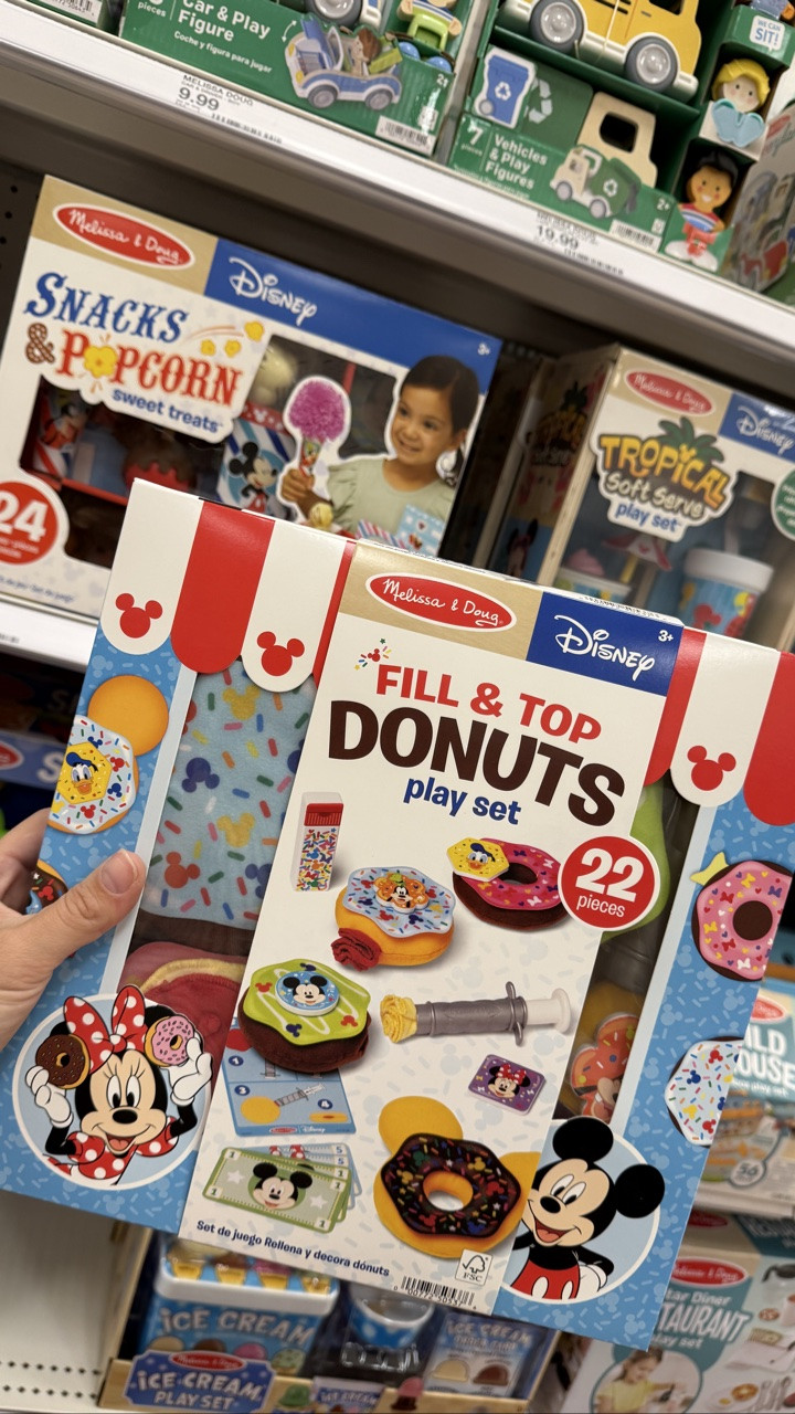 So excited that I spotted this new Melissa and Doug Disney set at my @Target my kids absolutely love playing with all the disney food sets this brand makes and we have been waiting to get this new donut fill and top activity 🍩 so fun and great quality! 

#target #disney #toy #mickey #minnie #melissaanddoug #kids #family #birthdaygift #toddler

#LTKmomlife #LTKKids #LTKvlog