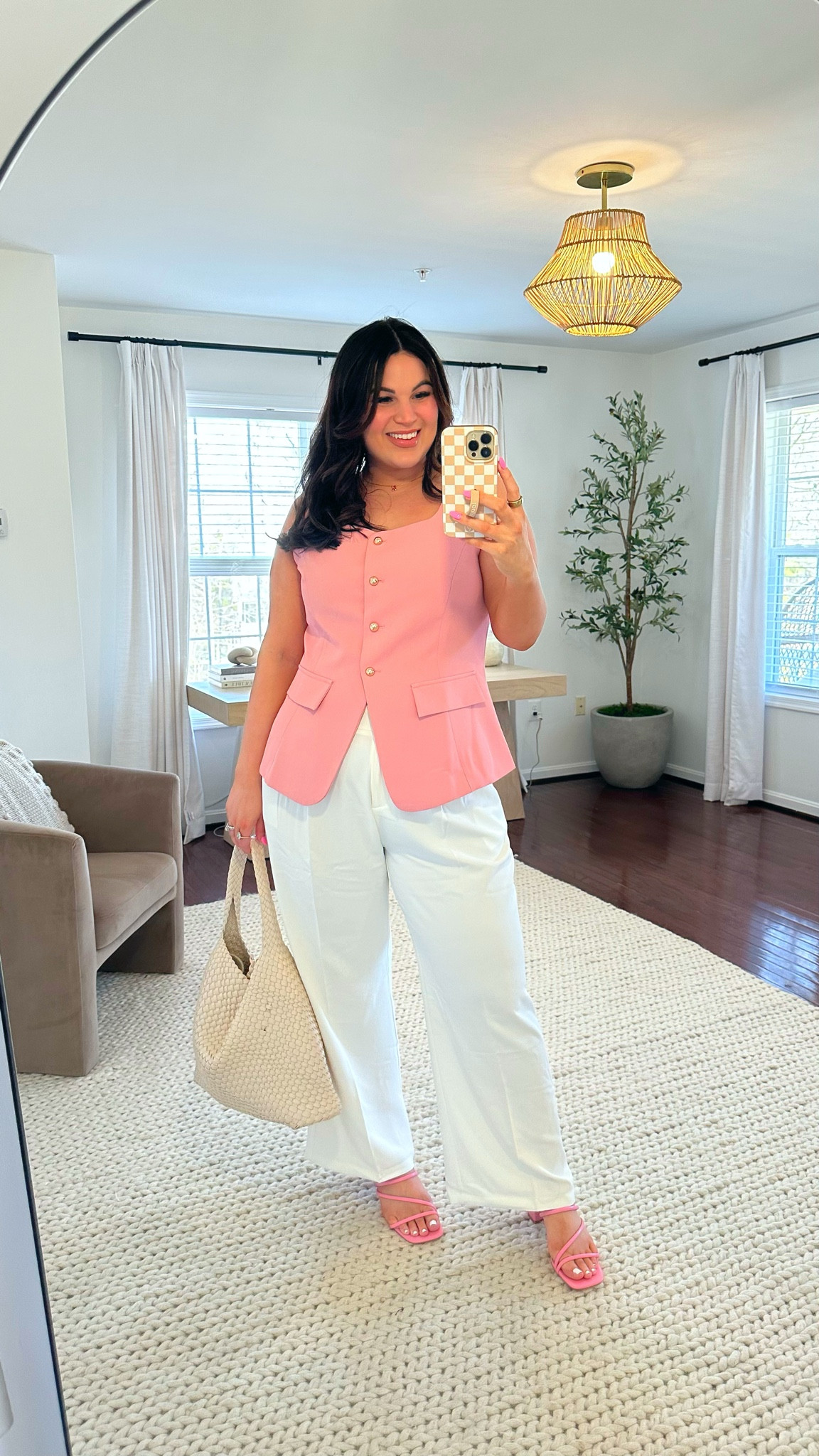 Midsize spring workwear outfit from Amazon! Feeling like corporate Barbie in this fit + I ain’t mad about it 💘 

Top - xl 
Pants - xl long
Bra: 38D *use code: KELLYELIZXSPANX to save
Panties: XL *use code: KELLYELIZXSPANX to save 
Heels - 9.5

Amazon, amazon fashion, Amazon outfit, amazon spring, spring fashion, spring outfit, spring style, workwear, outfit for office, office wear, amazon office wear, amazon workwear, affordable work wear, affordable office wear

#LTKMidsize #LTKWorkwear #LTKFindsUnder50