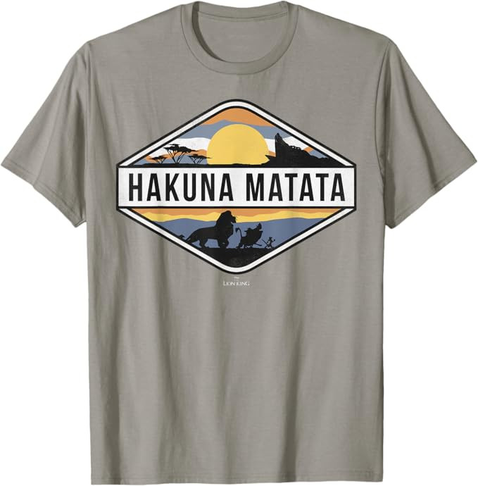 Disney Lion King Hakuna Matata Sunset Graphic T-Shirt T-Shirt | Amazon (US)