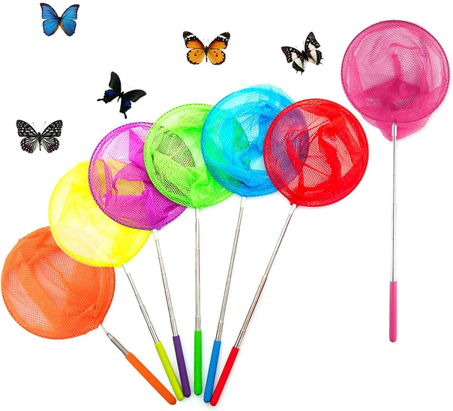 Haploon 14 Pack Colored Telescopic Butterfly Nets Bug Insect Catcher Net Fishing Net,Outdoor Toy ... | Amazon (US)