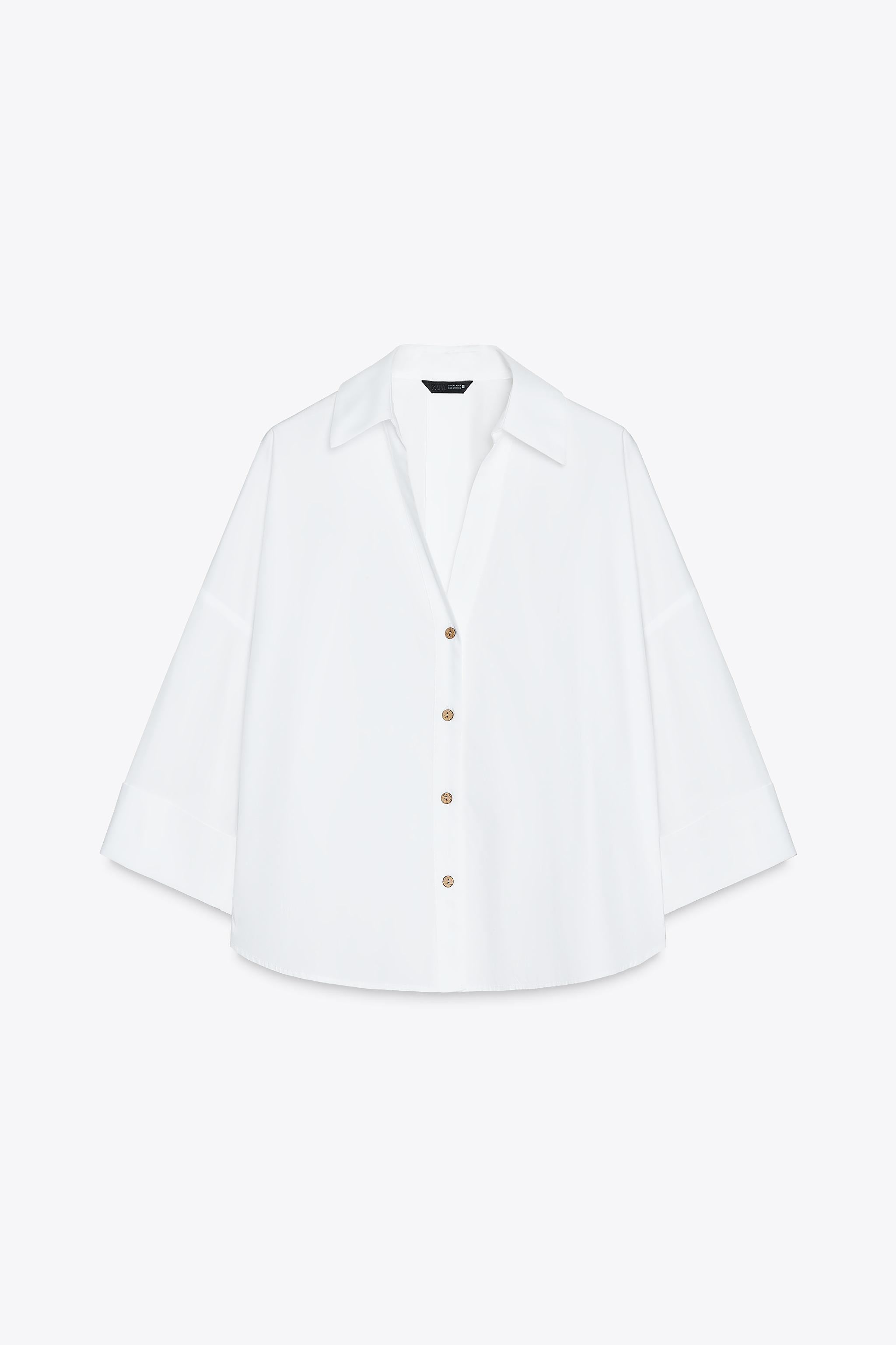 WIDE SLEEVE SHIRTWhite+5 | Zara US