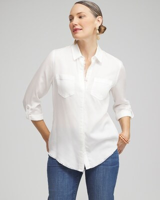 Twill Fringe Hem Shirt | Chico's