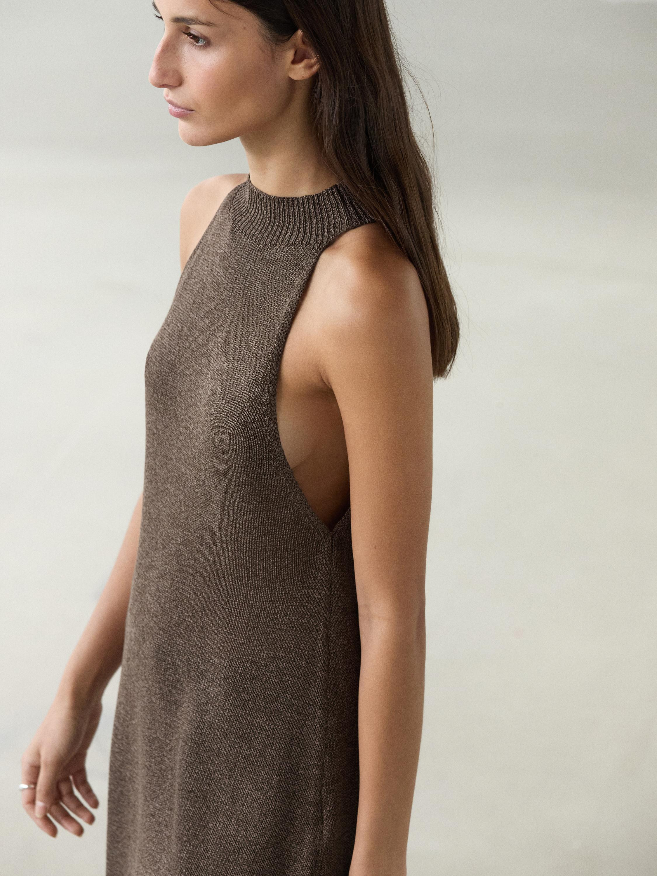 Total look asymmetric halter knit top | Massimo Dutti UK