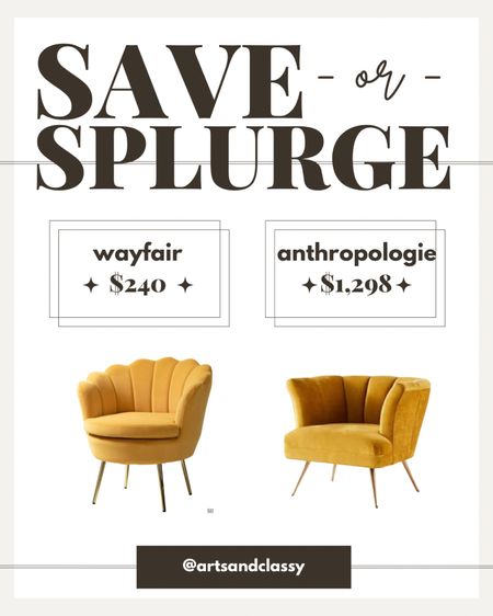 Add a pop or color to your space with this gorgeous accent chair! This upholstered barrel chair from Wayfair is similar to the designer chair for a fraction of the price! The Anthropologie tulip chair comes in 4 colors, but the Wayfair chair has 14 different color options so it’ll perfectly accent your space for less! #saveorsplurge #designerdupe #anthropologie #wayfairfinds

#LTKFind #LTKsalealert #LTKhome