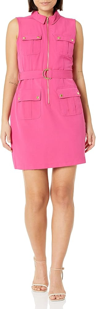 Sharagano Women's Sleeveless Shirt Dress with Front Pockets | Amazon (US)