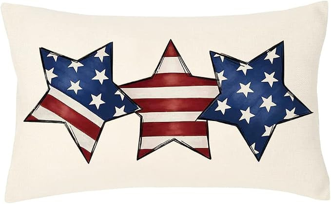 RABUSOFA 4th of July Decorations Pillow Covers 12x20,Single Memorial Day Independence Day Pillows... | Amazon (US)