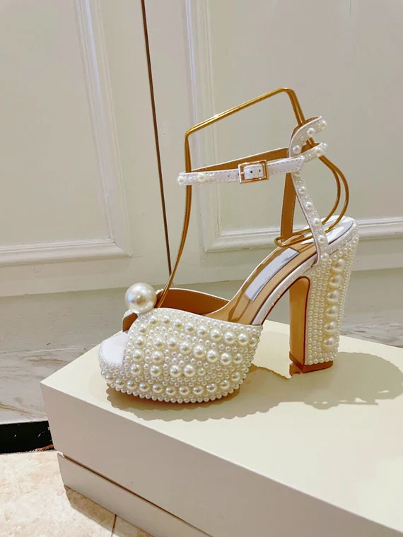 Handmadeweddingpearlplateau I Pearlheels I Pearlshoes I | Etsy | Etsy (US)