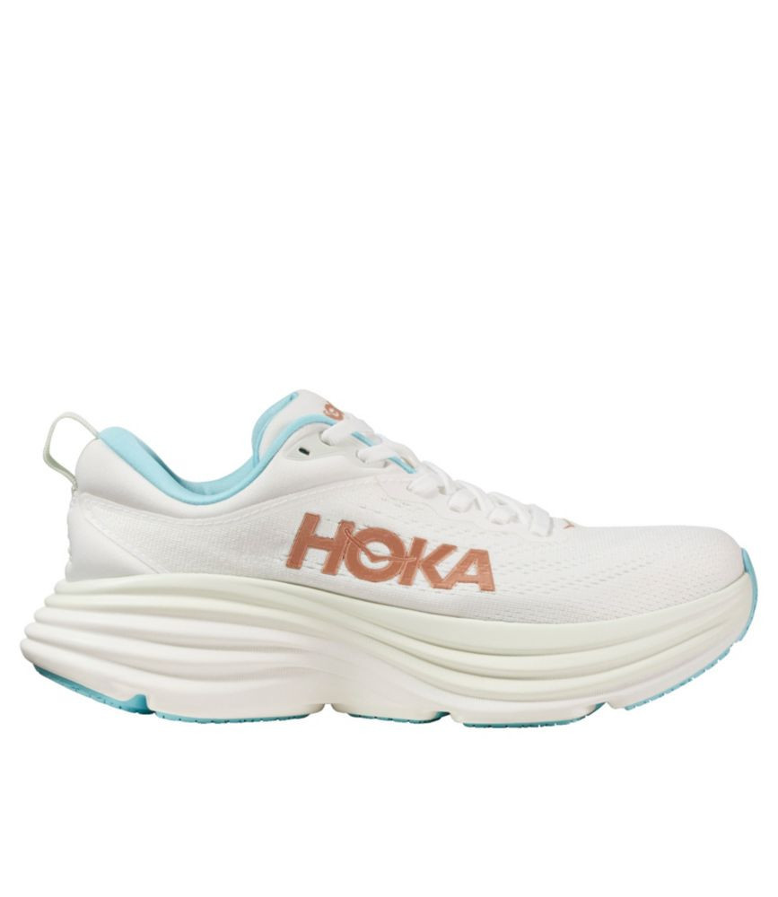 Women's HOKA Bondi 8 Running Shoes Frost/Rose Gold 9.5(B), Rubber | L.L. Bean