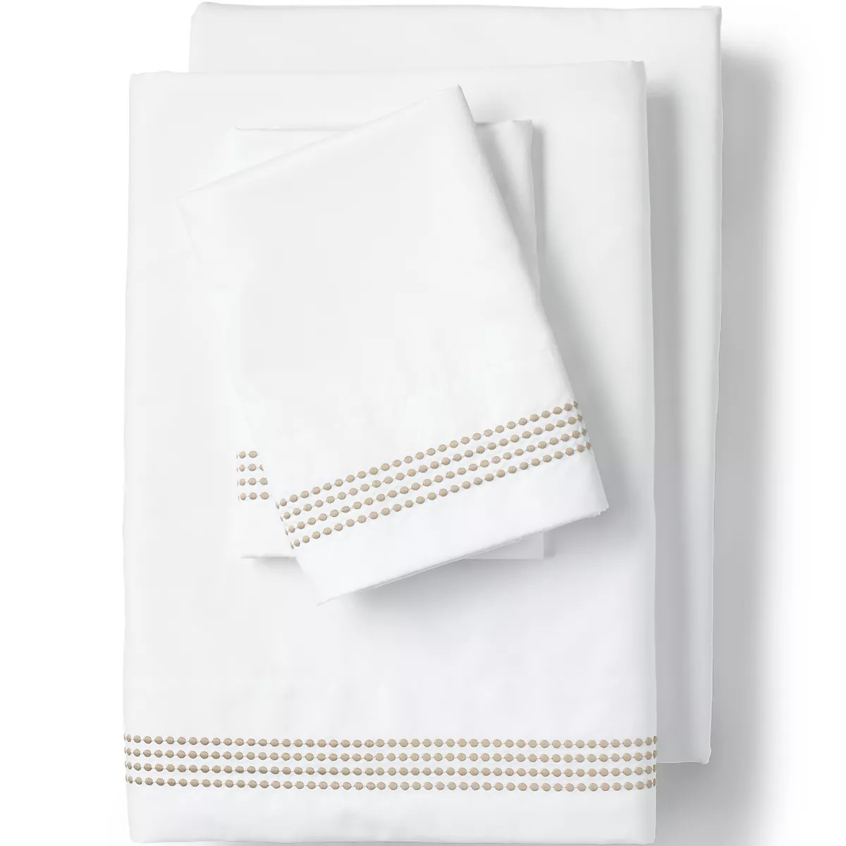 400 Thread Count Sateen Embroidered Sheets | Lands' End (US)