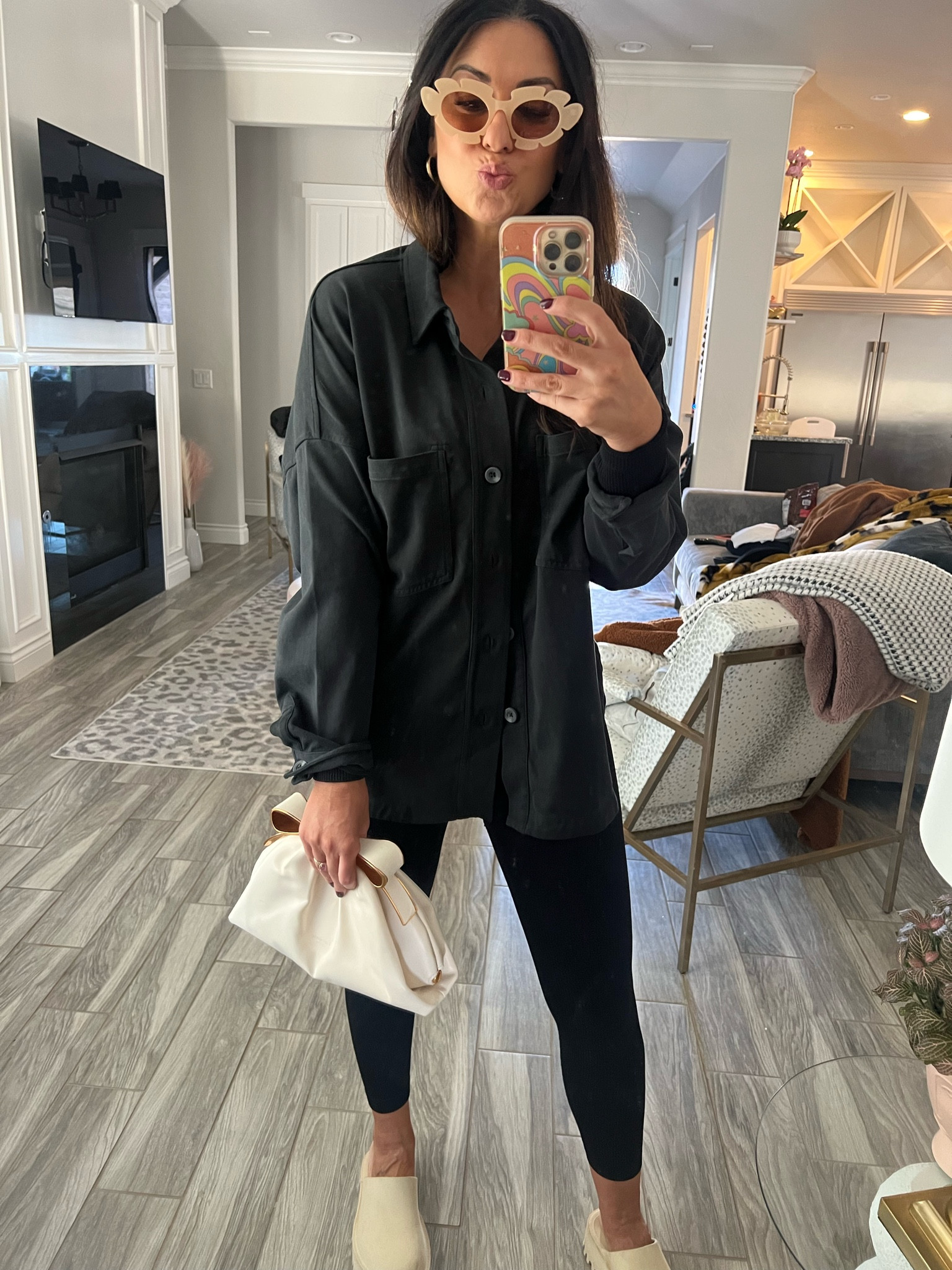 A fall outfit but thanksgiving outfit version! A comfortable and flattering full bodysuit or jumpsuit- ankle to wrist from Amazon at an amazing price! I paired it with my favorite button down top, clogs, sassy sunglasses and bow clutch from Kate Spade. Definitely comfortable enough to eat in , chase kids in and still feel cute. Happy Thanksgiving! 
.
.
.
.
.
.
#thanksgivingoutfit #falloutfit #amazonfashion #clutch #statementpurse #katespade

#LTKsalealert #LTKitbag #LTKHoliday