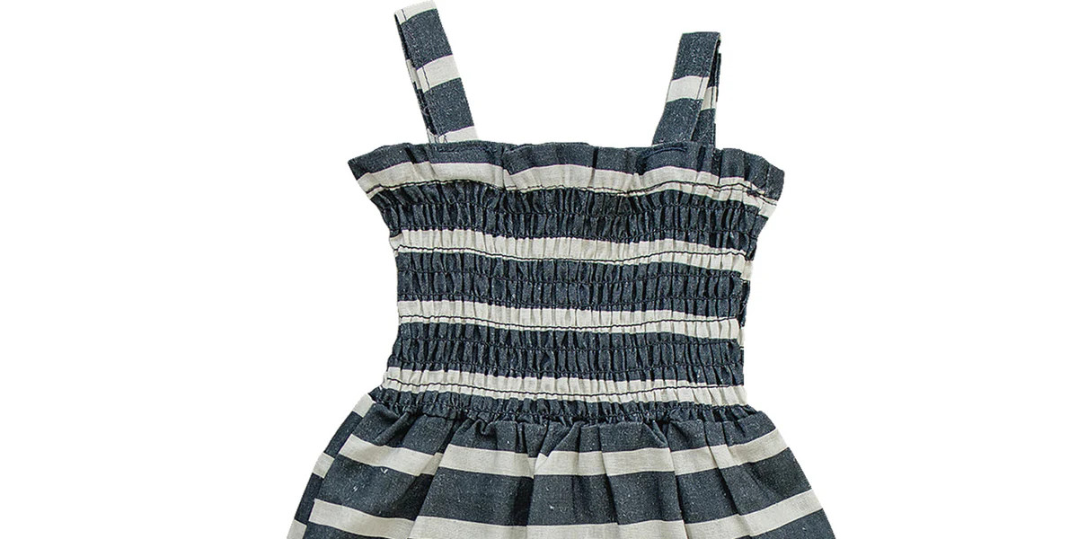 Stripe Linen Dress | Mebie Baby
