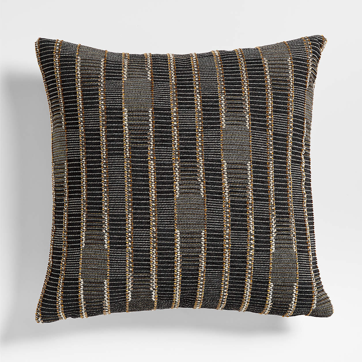 Modicum Stripe 23"x23" Deep Brown Throw Pillow with Feather Insert by Jeremiah Brent | Crate & Ba... | Crate & Barrel