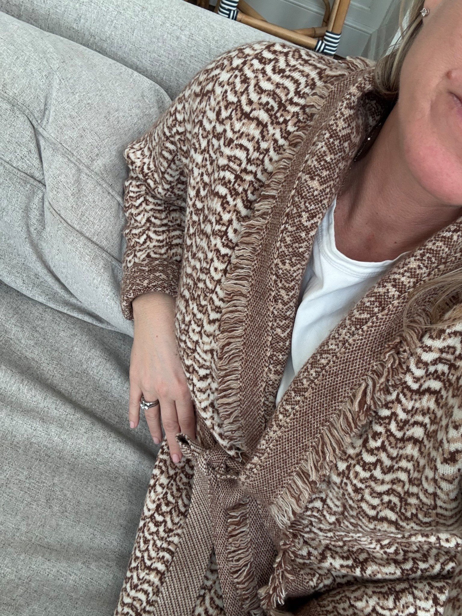 Fringe robe sweater getting me through all the snow. This one is from Intermix and no longer available. Linking similar ones  

#LTKOver40 #LTKmomlife