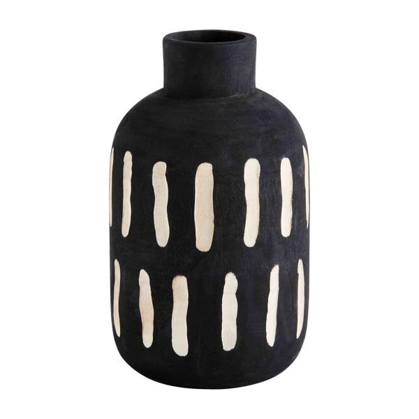 Large carved black pot | Mud Pie (US)