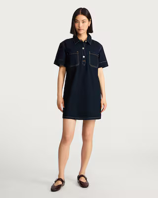 The F&F Edit Pure Cotton Pocket Detail Denim Shirt Dress in Navy | Tesco F&F